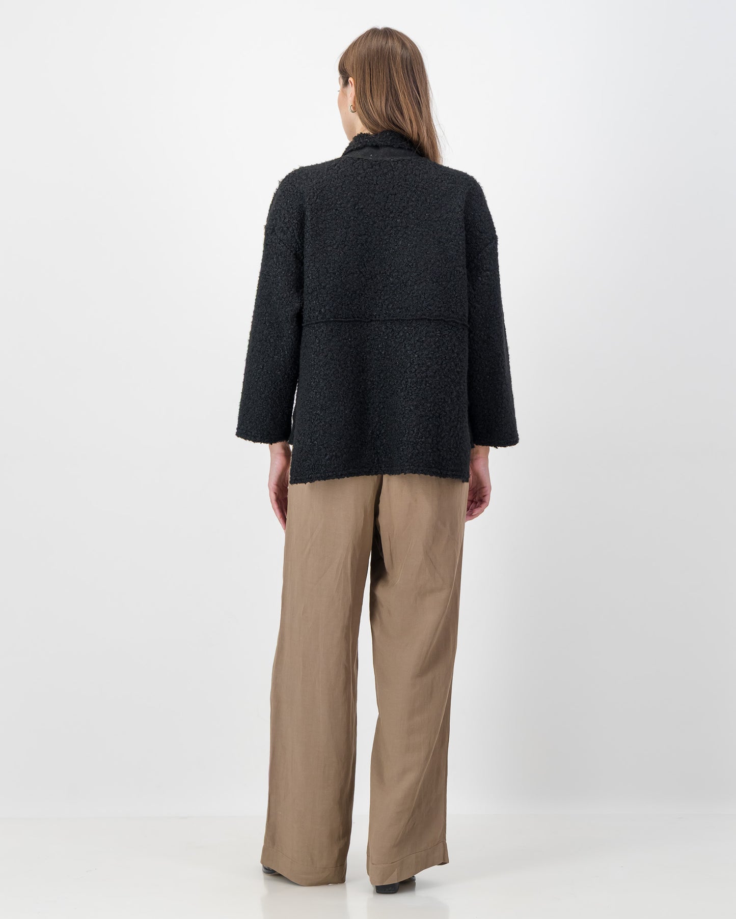 Boucle Jacket with Pocket Detail in Black