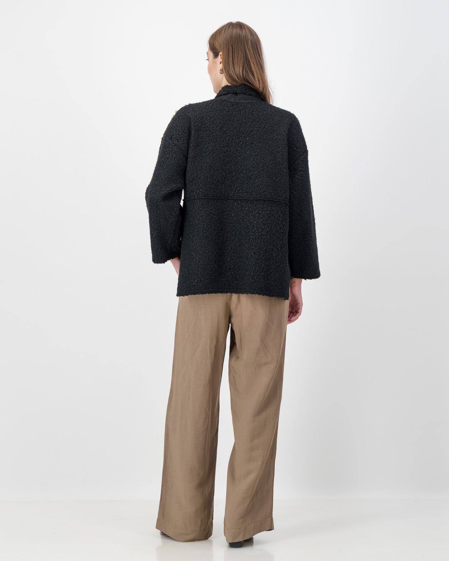 Boucle Jacket with Pocket Detail in Black