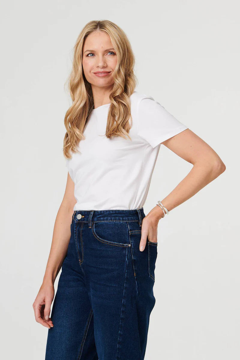 Barrel Leg Jean in Dark Wash
