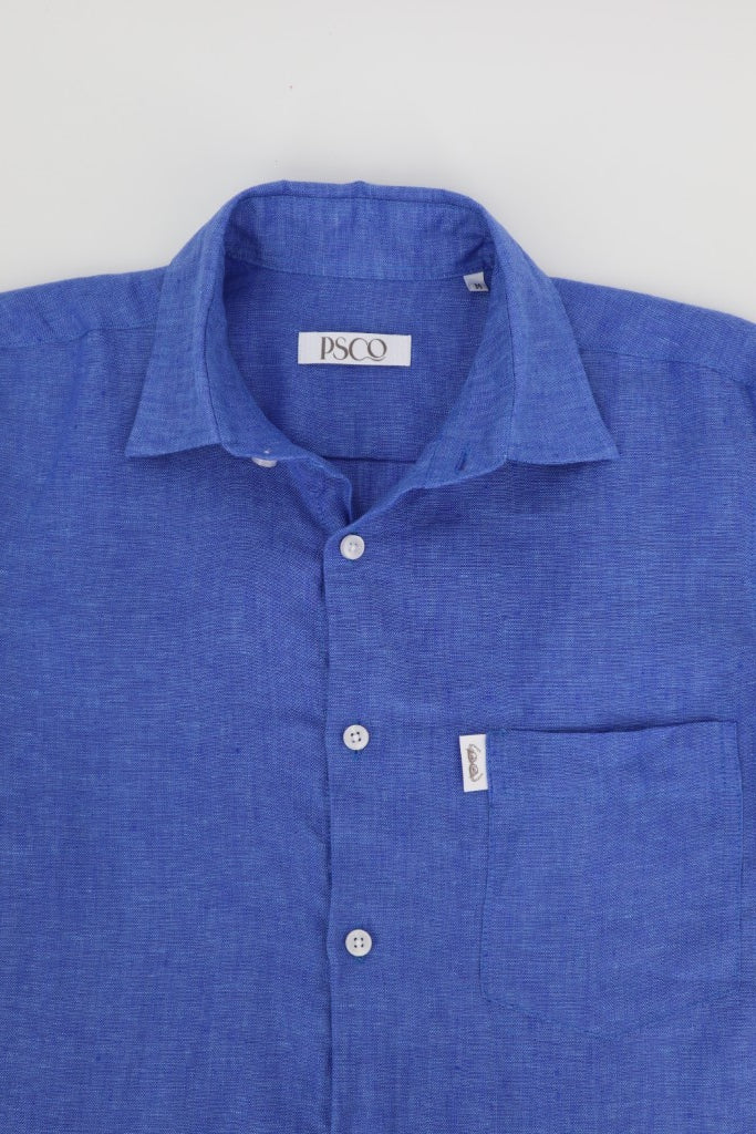 100% Linen Shirt in Royal