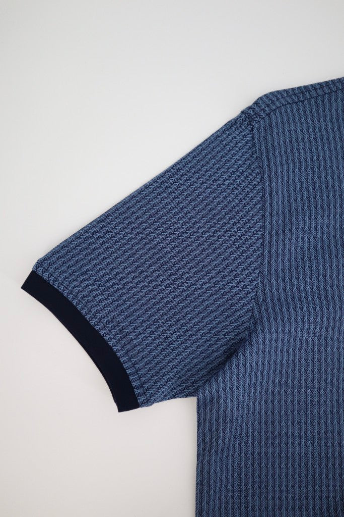 Double Mercerised Egyptian Cotton Polo in Blue