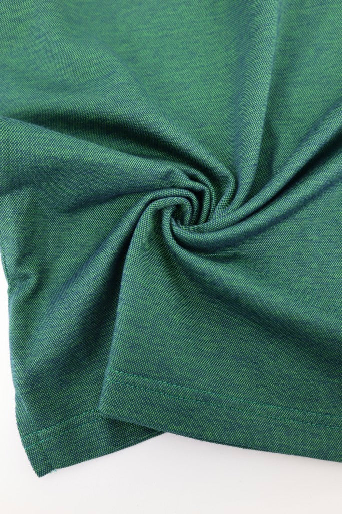 Double Mercerised Egyptian Cotton Zip Polo in Green