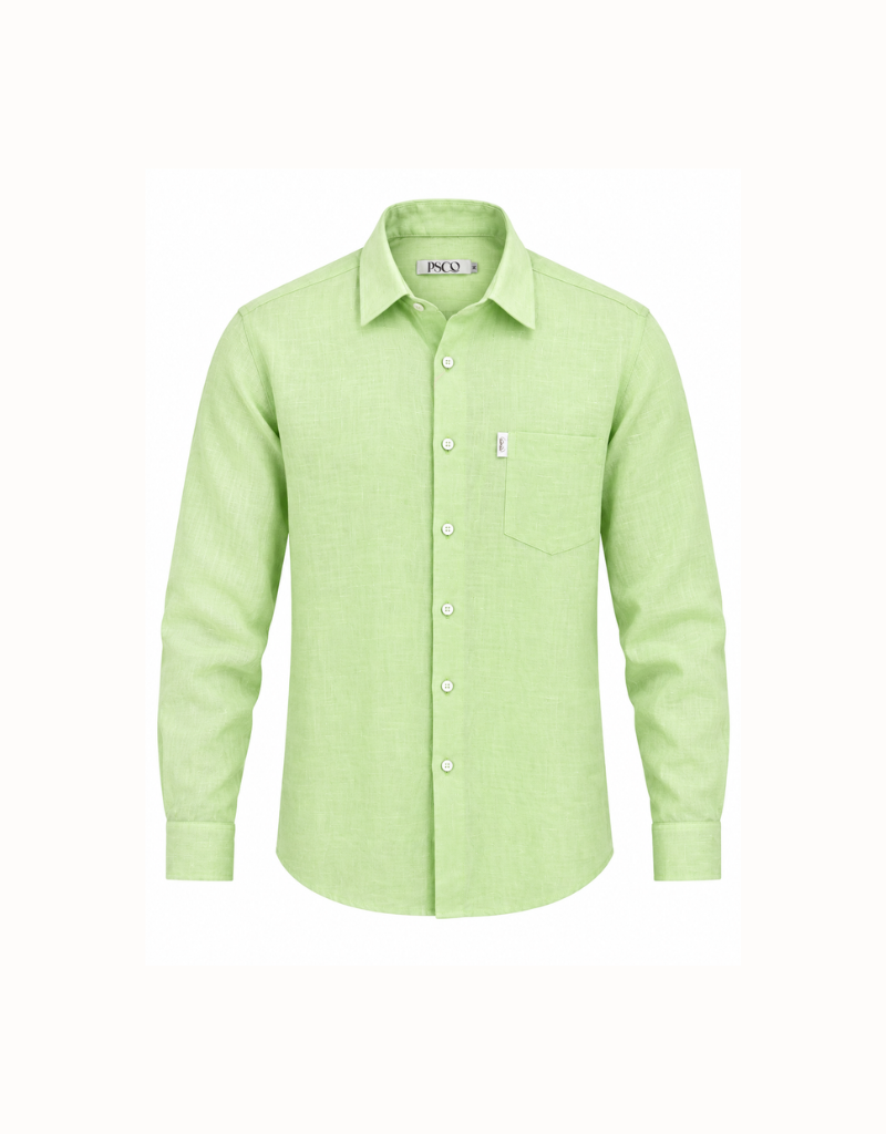 Linen/Cotton LS Shirt in Pistachio