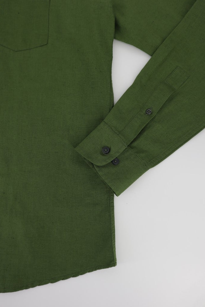Linen / Cotton Shirt in Olive