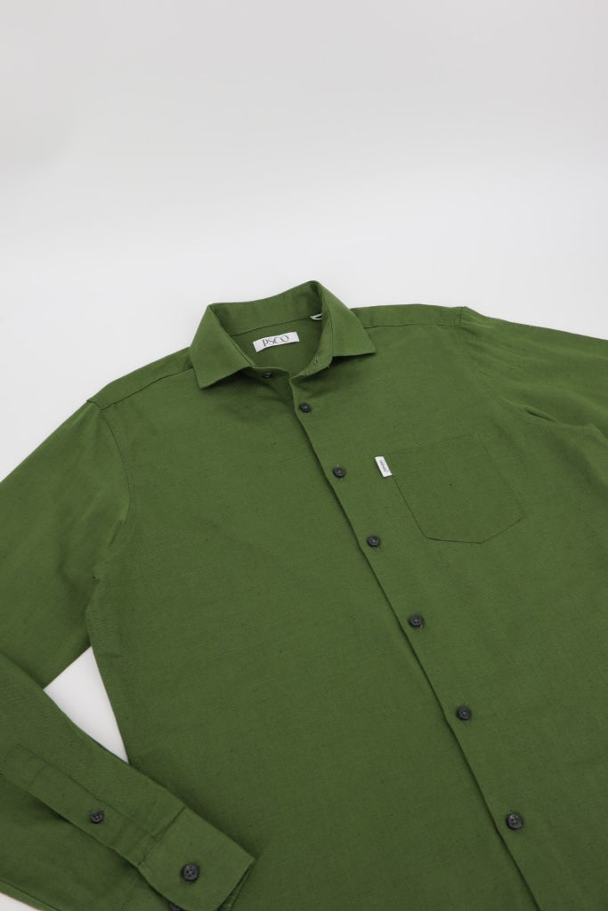 Linen / Cotton Shirt in Olive
