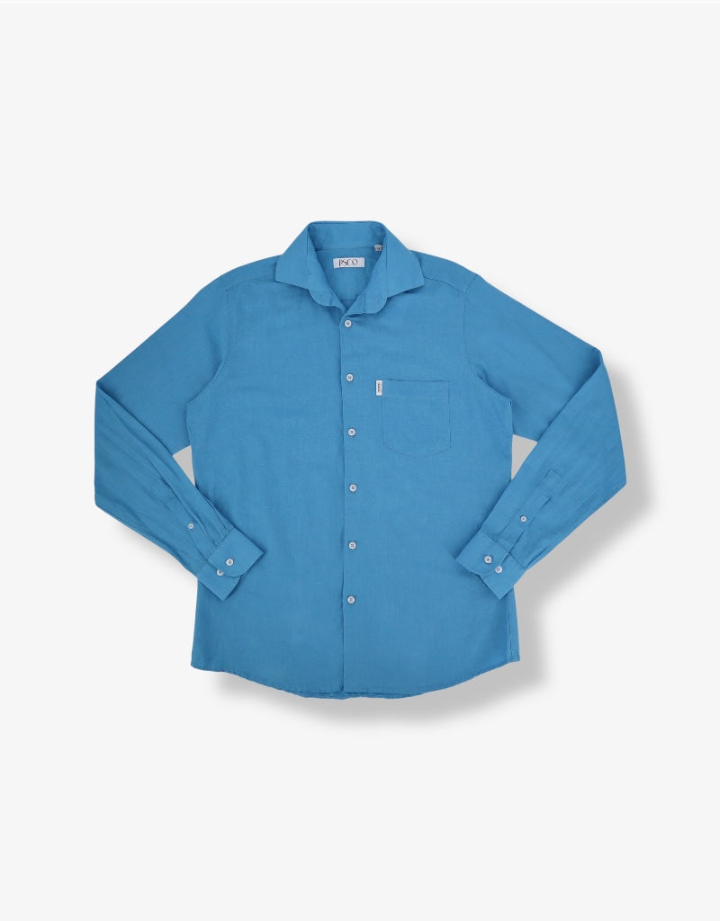 Linen / Cotton Shirt in Turquoise
