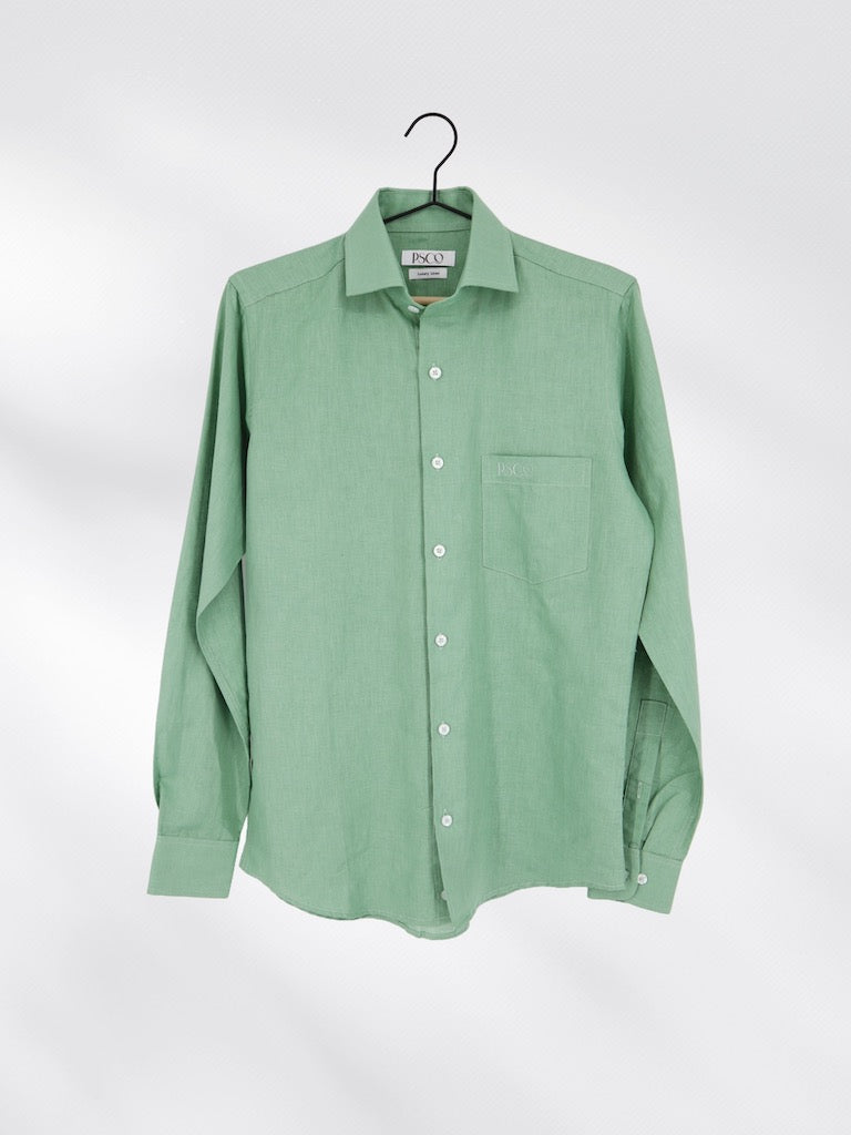 Linen/Cotton Blend Shirt in Sage Green