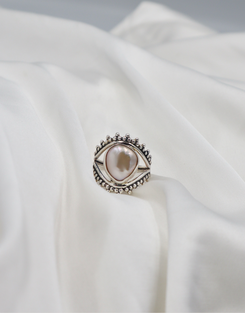 Sterling Silver Baroque Pearl Ring