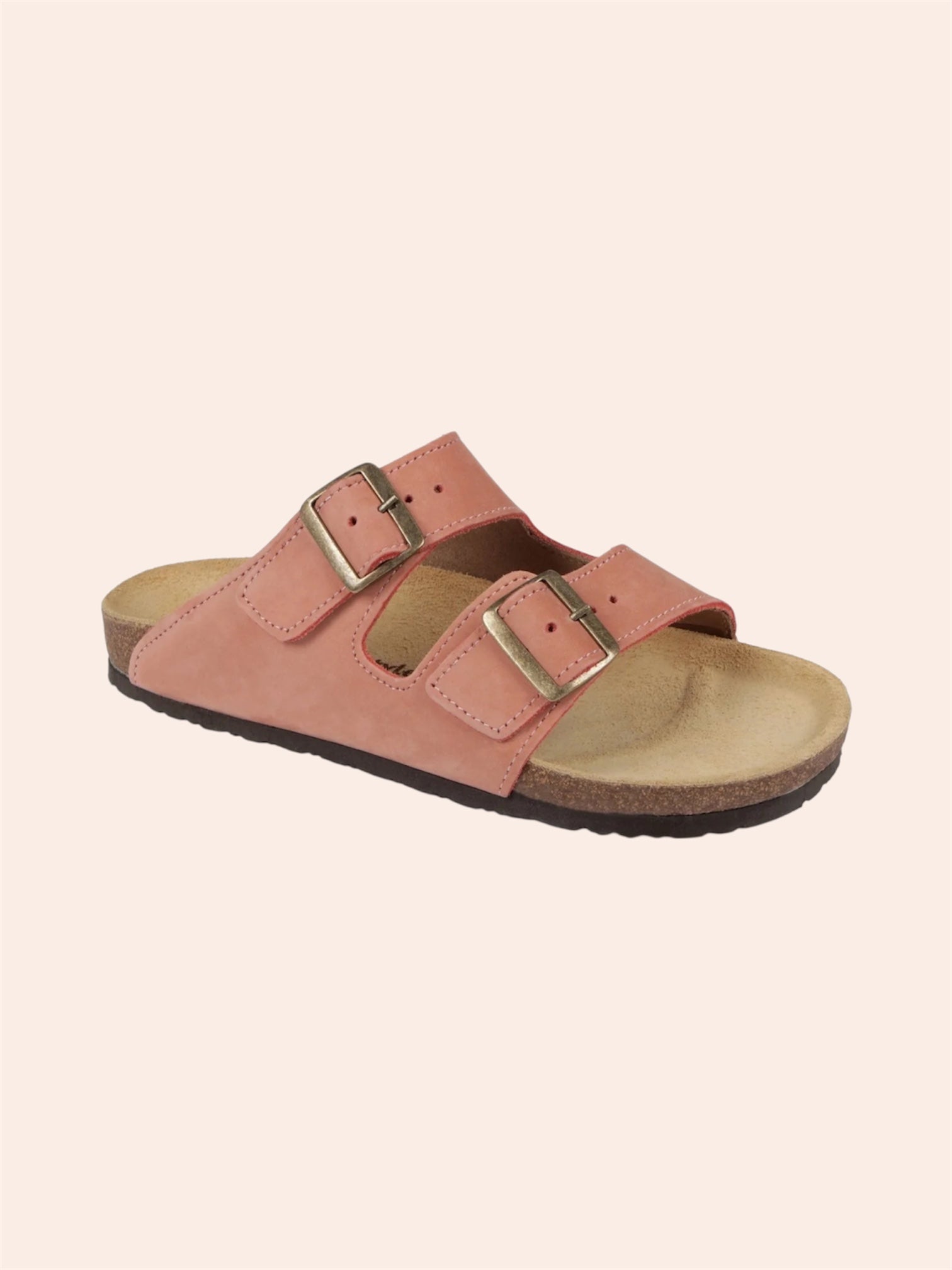 Sophie Nubuck Leather Sandals in Blush