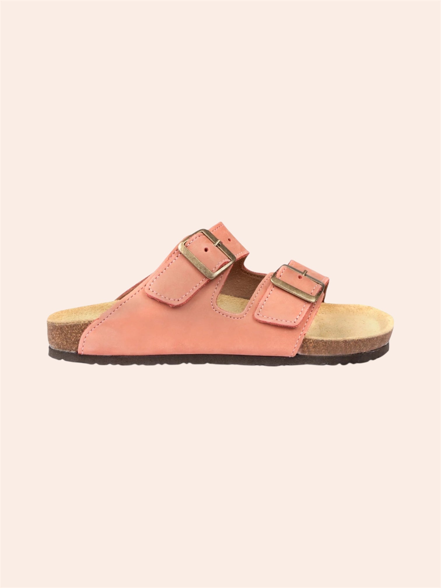 Sophie Nubuck Leather Sandals in Blush