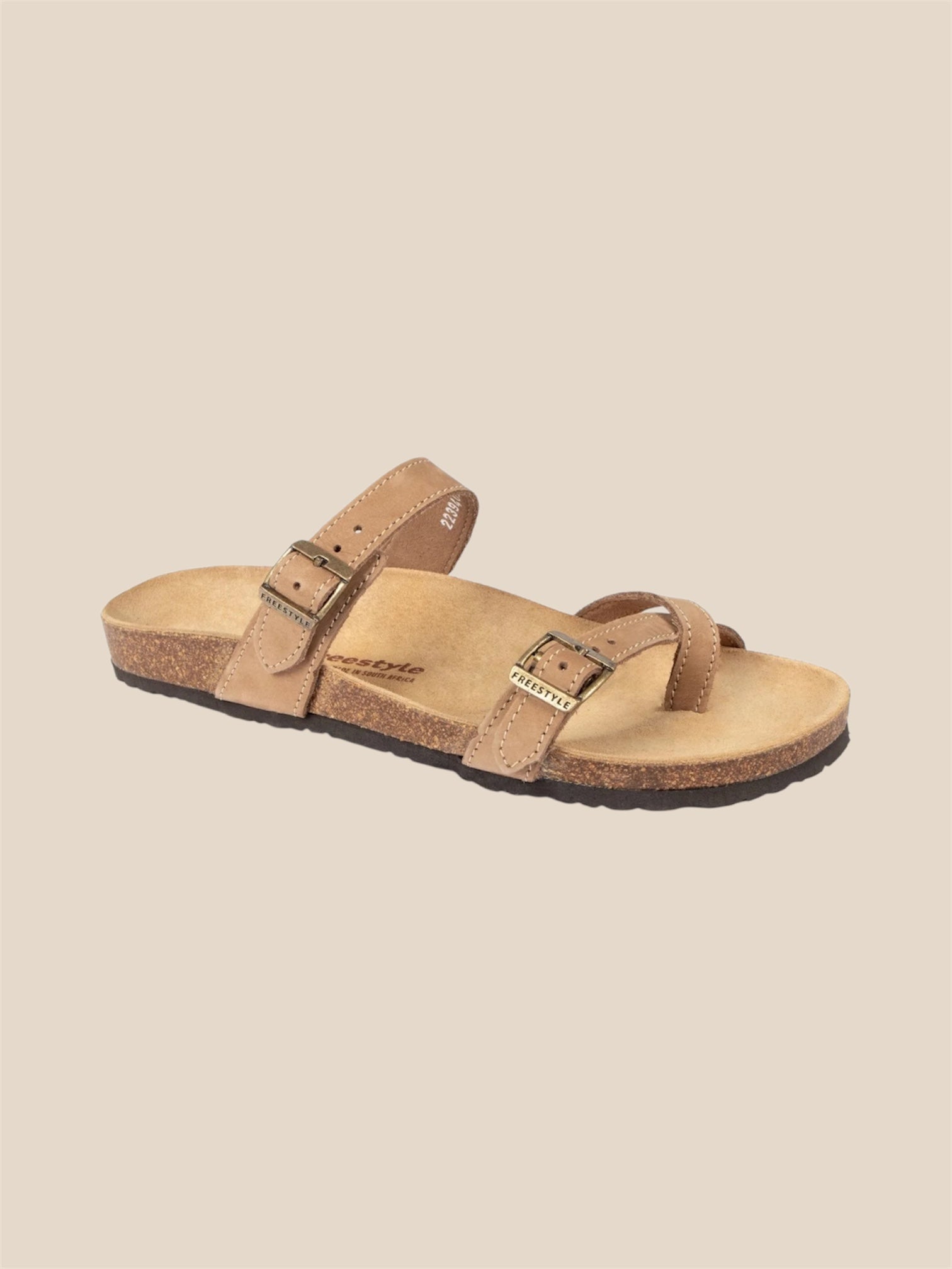 Isabella Nubuck Leather Sandal in Khaki