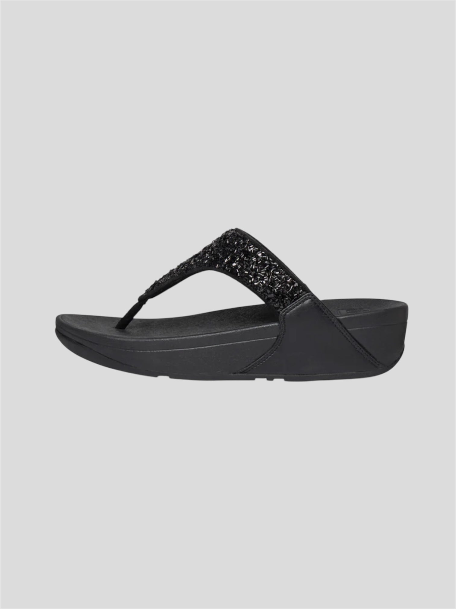Lulu Shimmerfoil Sandal in All Black