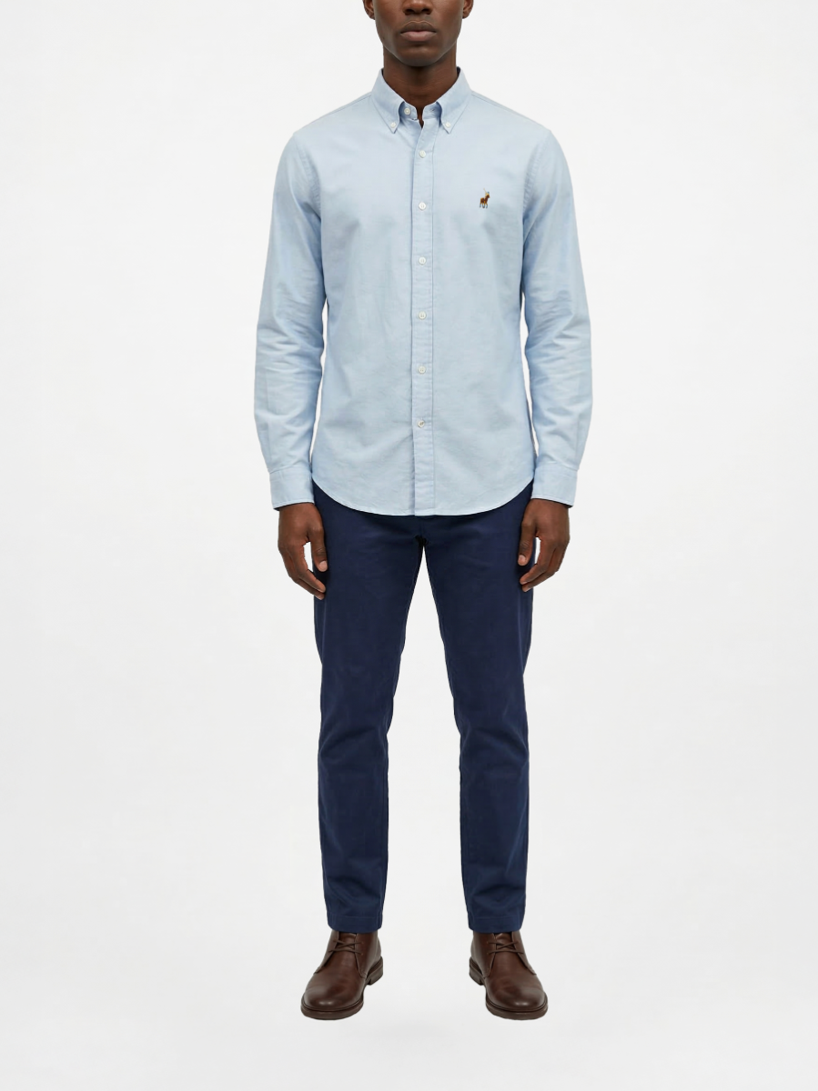 Classic Oxford Long Sleeve Shirt in Light Blue