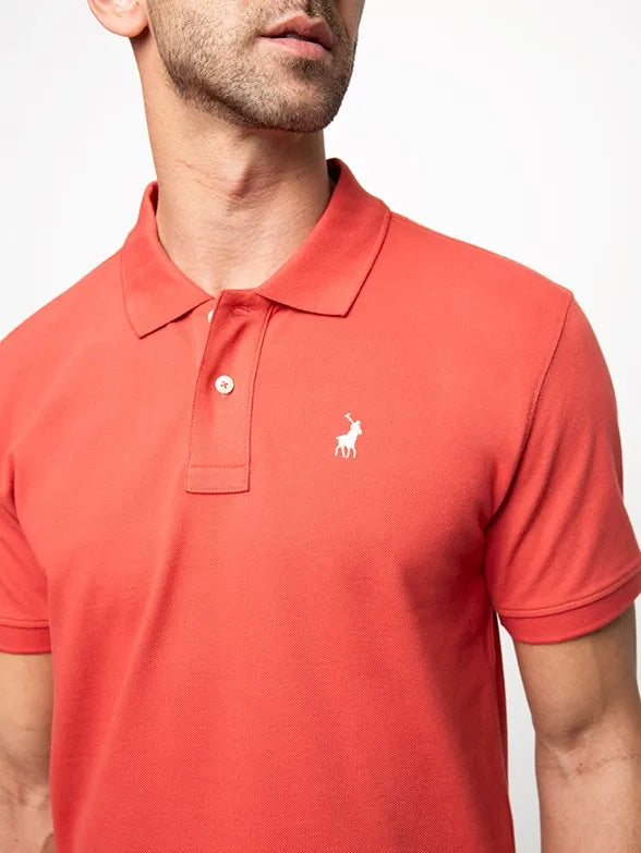 Essential Pique SS Golfer in Dark Pink