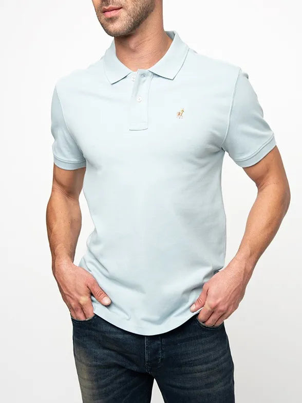 Essential Pique SS Golfer in Light Blue