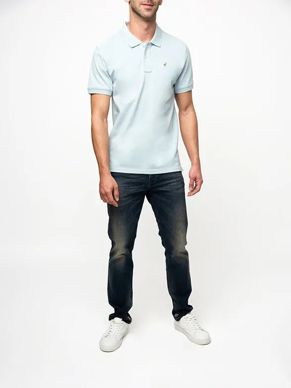 Essential Pique SS Golfer in Light Blue