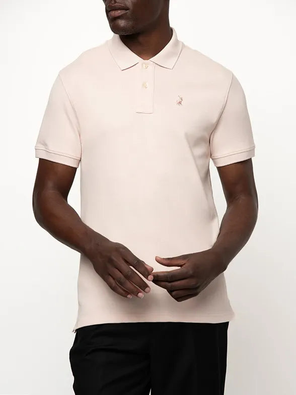 Essential Pique SS Golfer in Light Pink