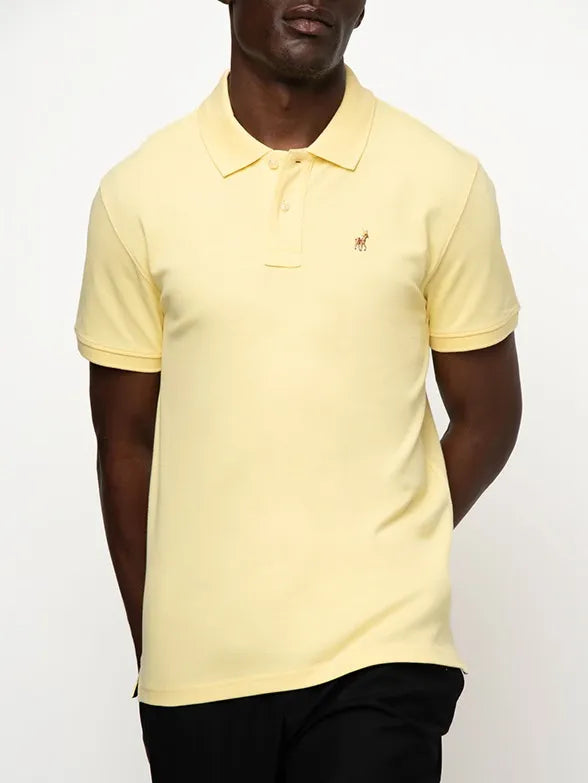 Essential Pique SS Golfer in Light Yellow