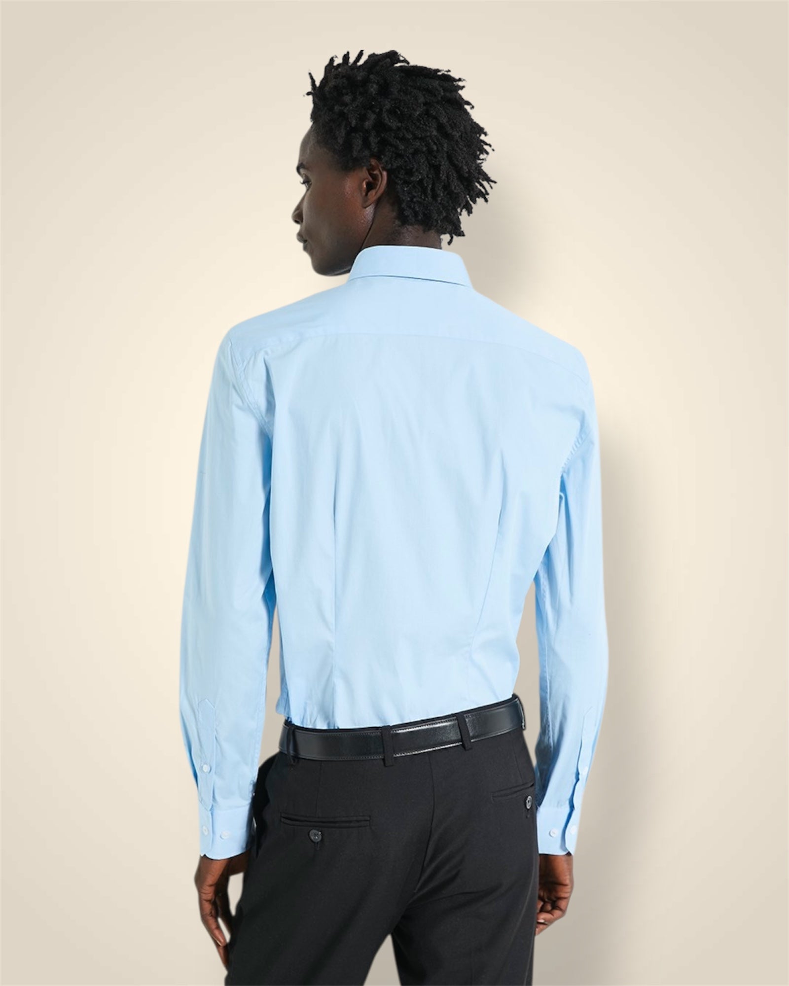 Essential Slim Fit LS Shirt in Blue