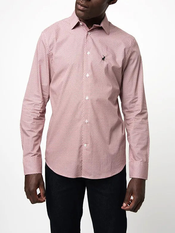 Geometric Printed Shirt in Red