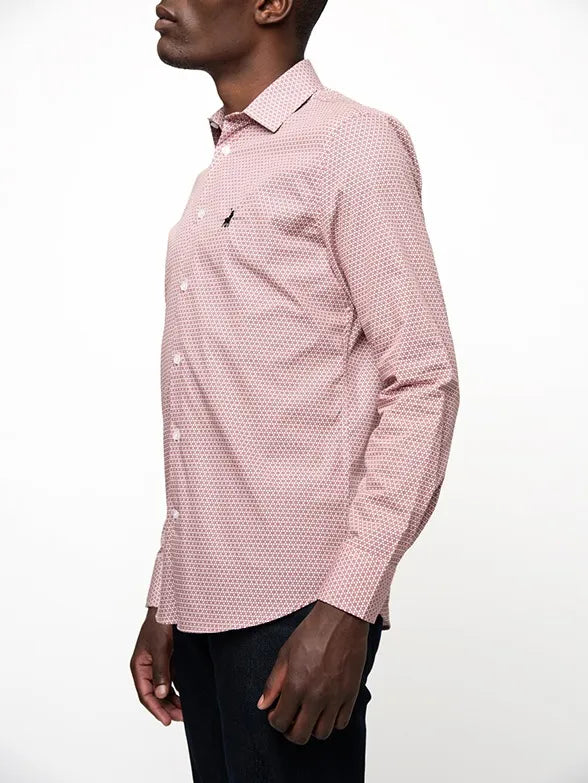 Geometric Printed Shirt in Red