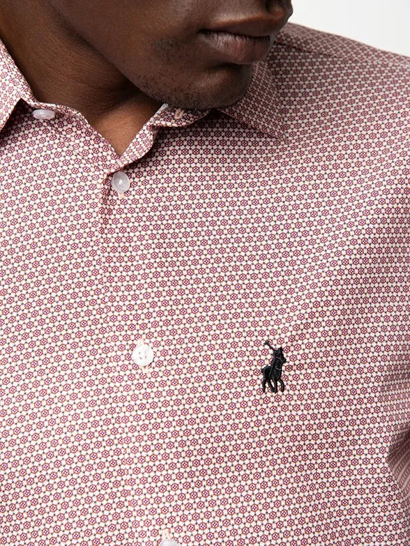 Geometric Printed Shirt in Red