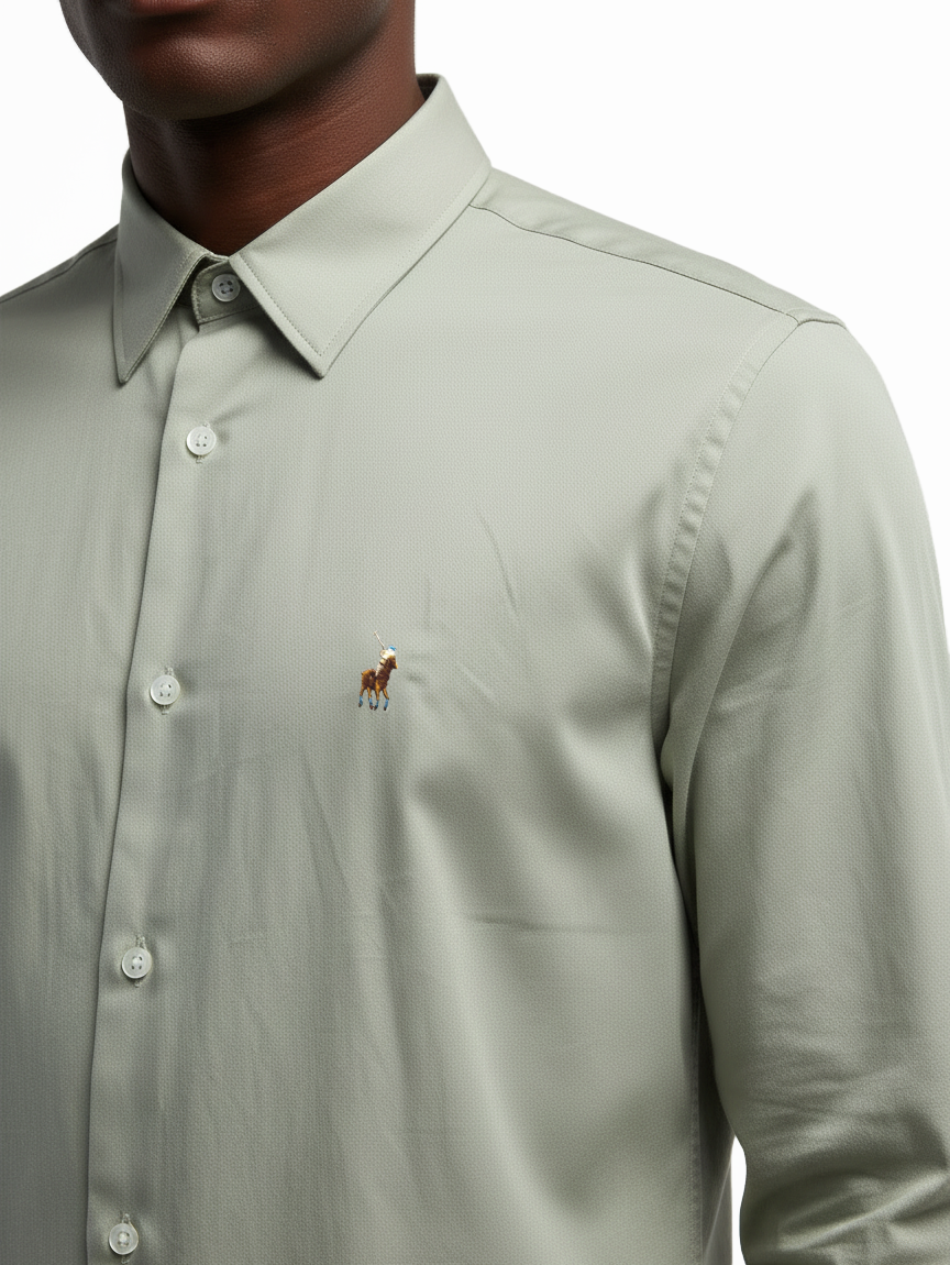 Iman Oxford LS Shirt in Sage