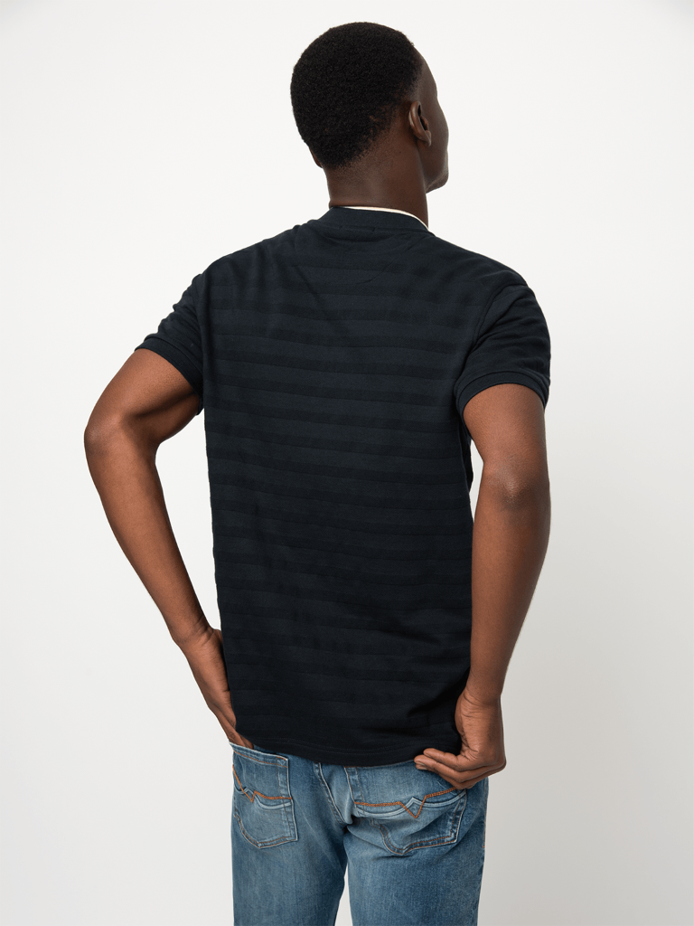 Jacquard SS Golfer in Navy