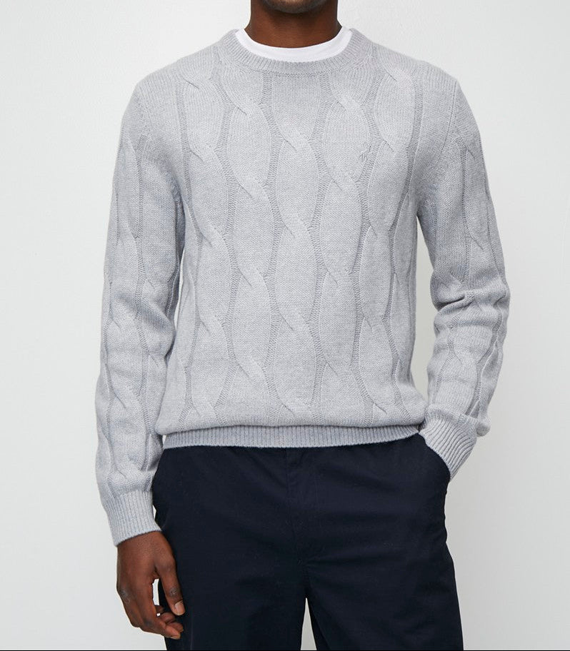 Kofi Cable LS Knit in Grey