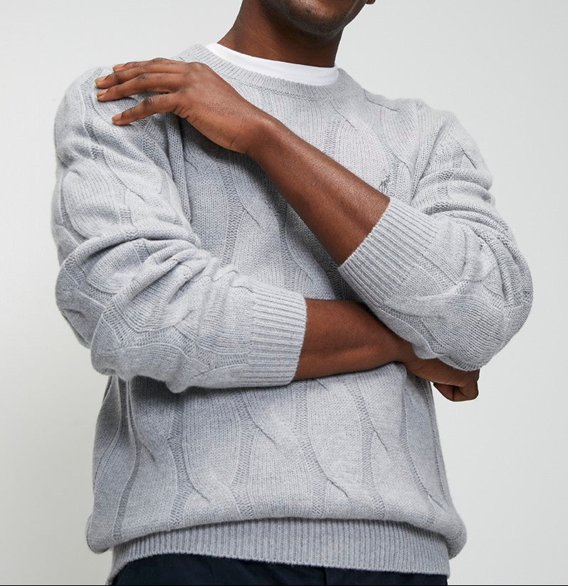 Kofi Cable LS Knit in Grey