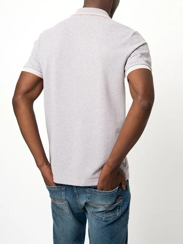 Tipped SS Golfer in Grey / Pink