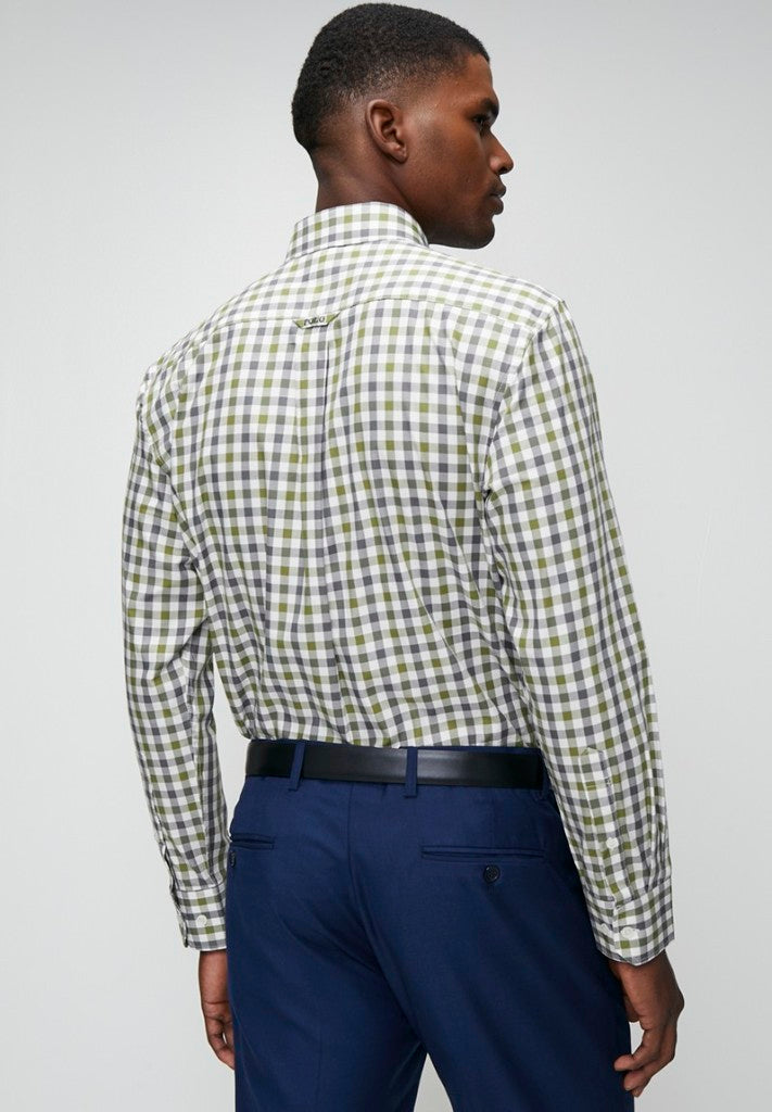 Wilson Gingham Check LS Shirt in Fatigue