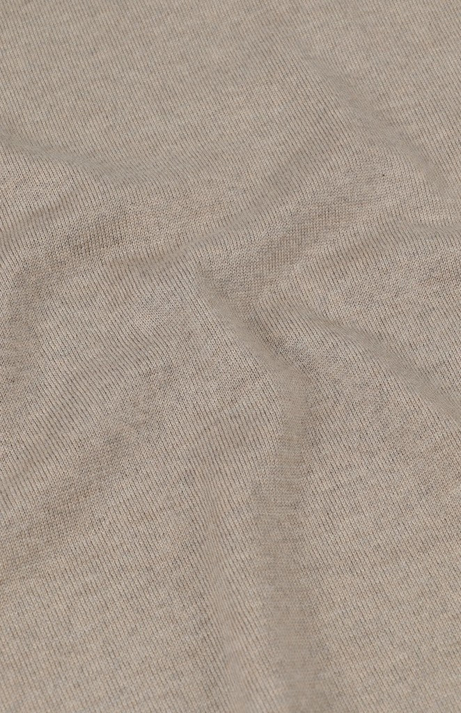 Ernie 1/4 Zip Merino Knit in Biscuit