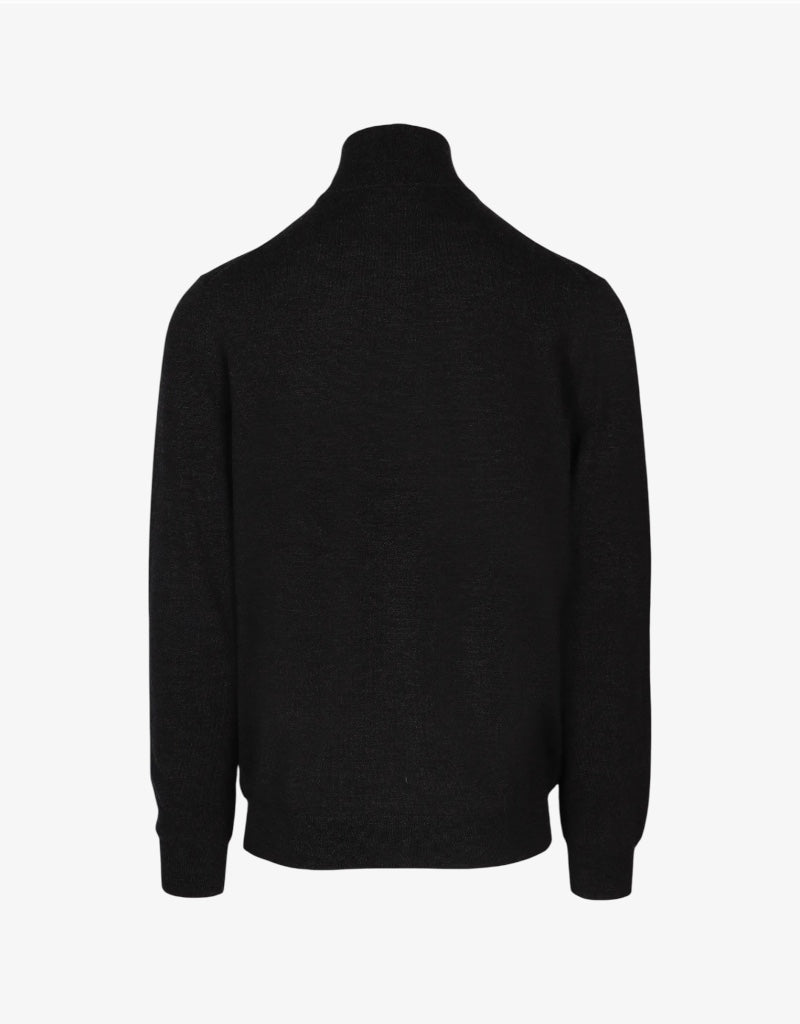 Ernie 1/4 Zip Merino Knit in Black