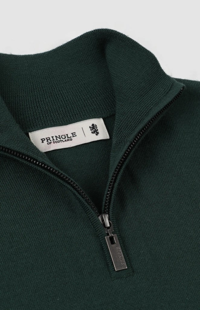 Ernie 1/4 Zip Merino Knit in Green