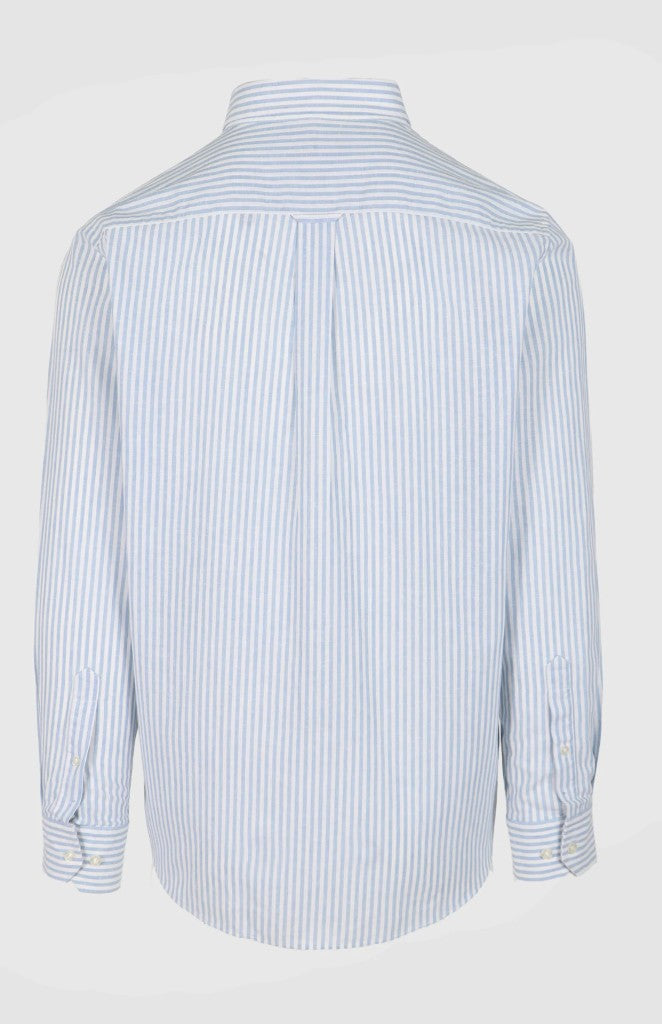 Riaan Classic LS Linen Shirt in Mid Blue