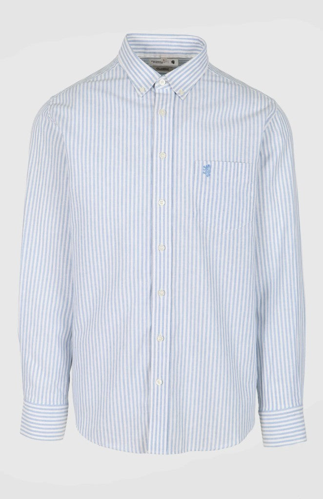 Riaan Classic LS Linen Shirt in Mid Blue