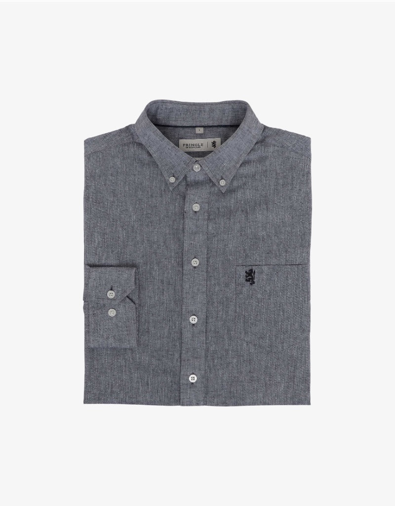 Riaan LS Classic Linen Shirt in Navy