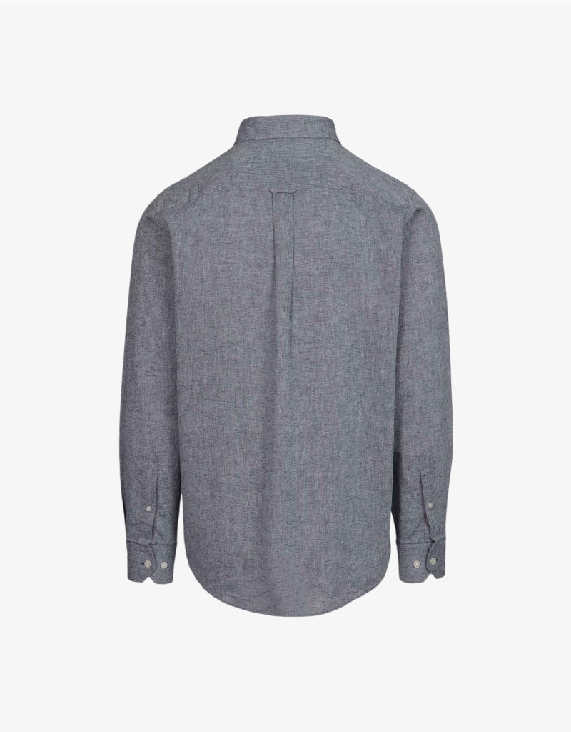 Riaan LS Classic Linen Shirt in Navy