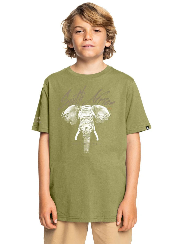 Youth Africa Ele SS Tee in Trekking Green