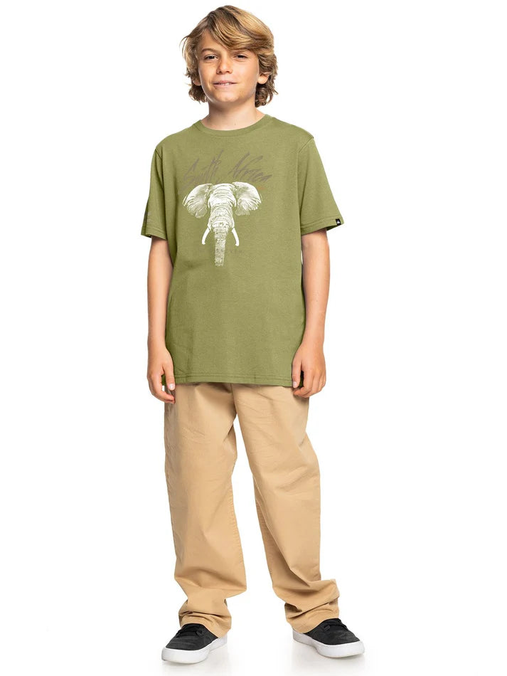 Youth Africa Ele SS Tee in Trekking Green