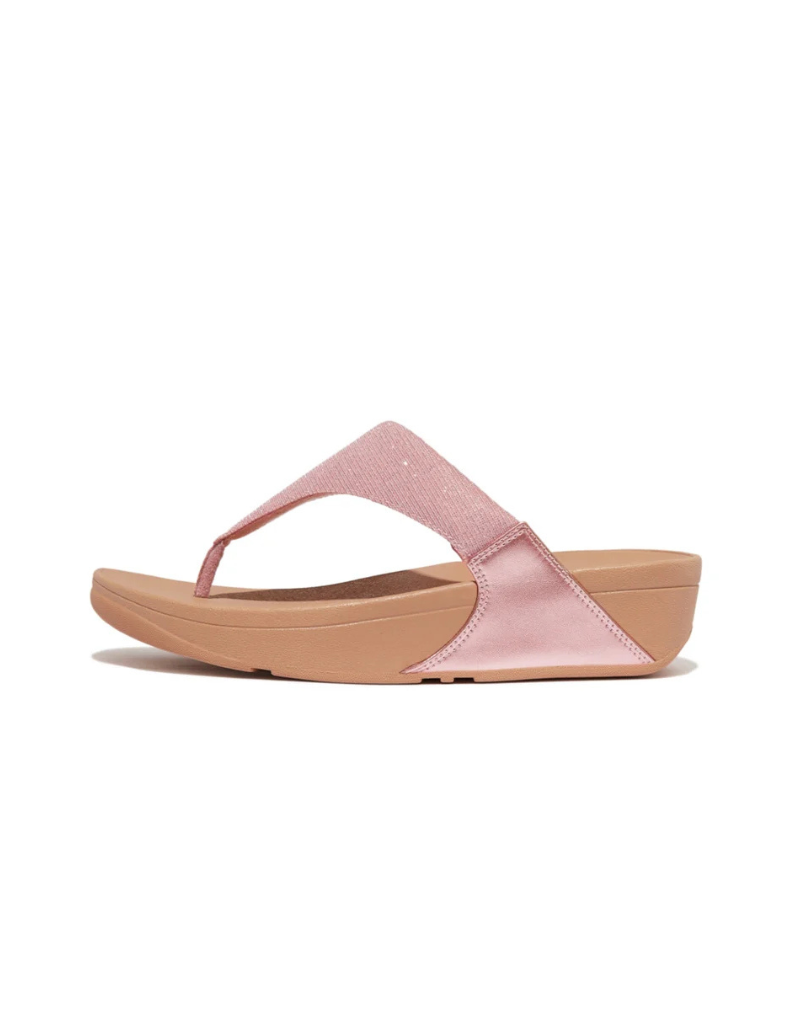 Lulu Shimmerlux Metallic Sandals in Soft Blush