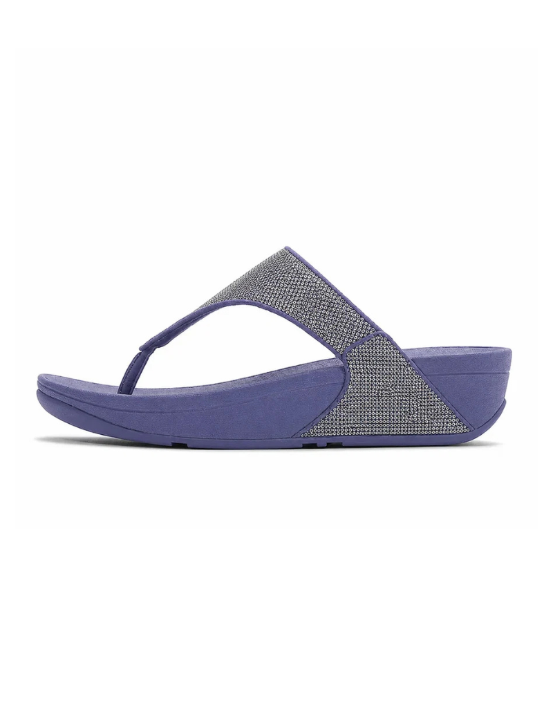 Lulu Shimmerglitz Textured Glitzy Sandals in Nightfall Blue