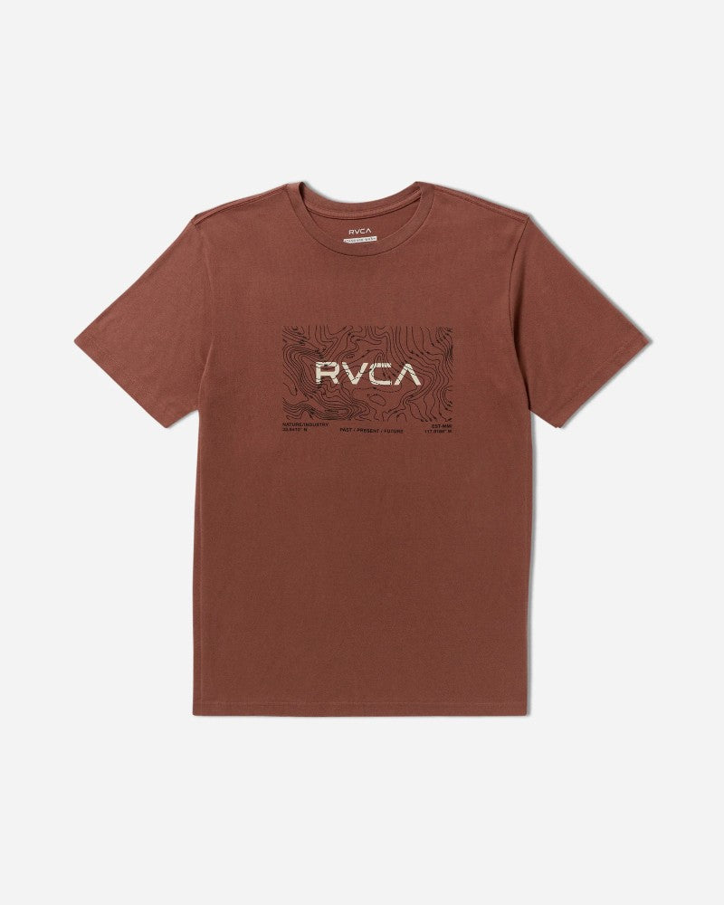 Topo XL Red Stitch SS Tee in Red Earth