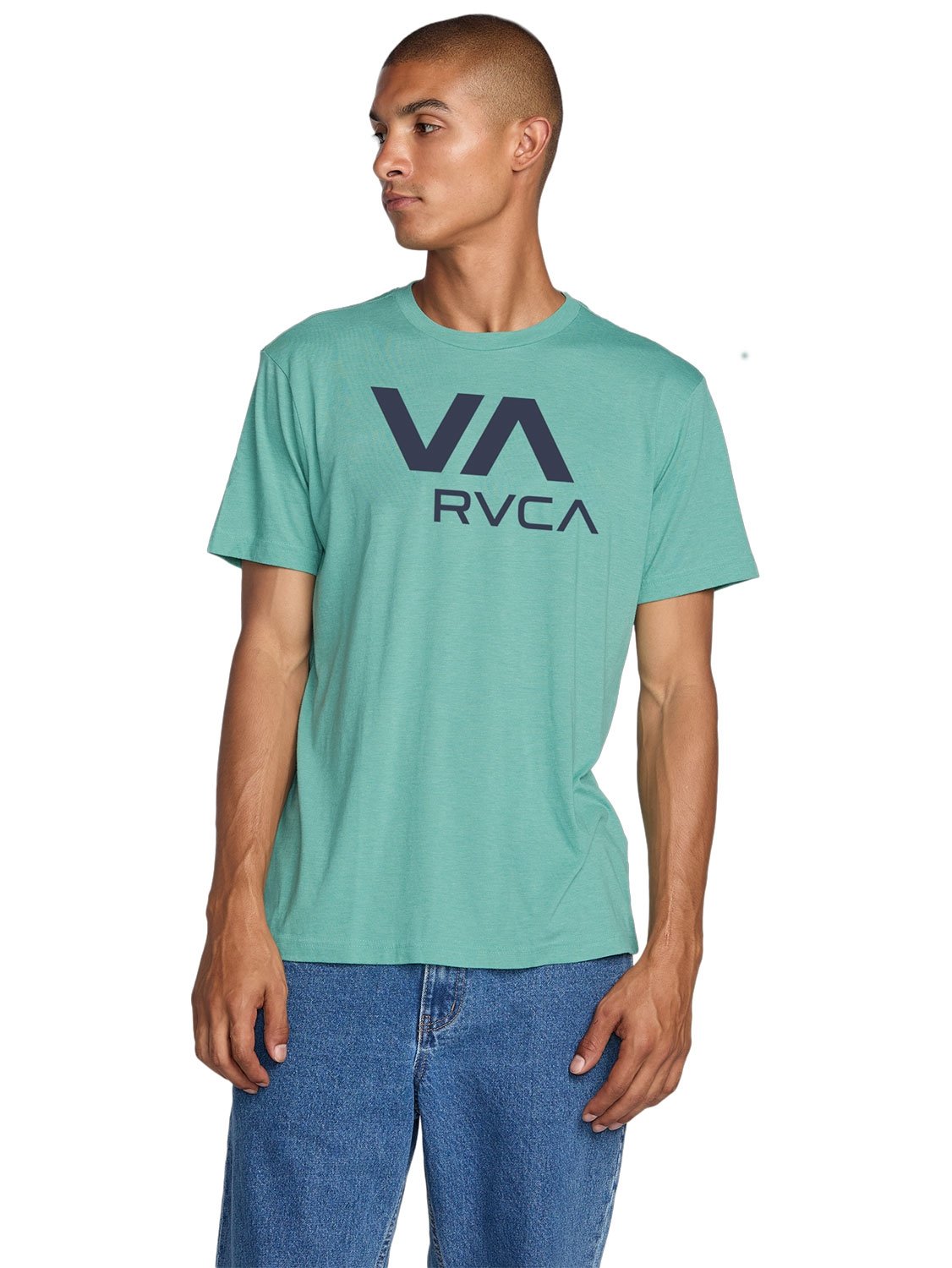 VA RVCA SS Tee in Bottle Green
