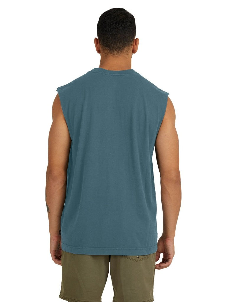 Split All Over Muscle Tee in Duck Blue