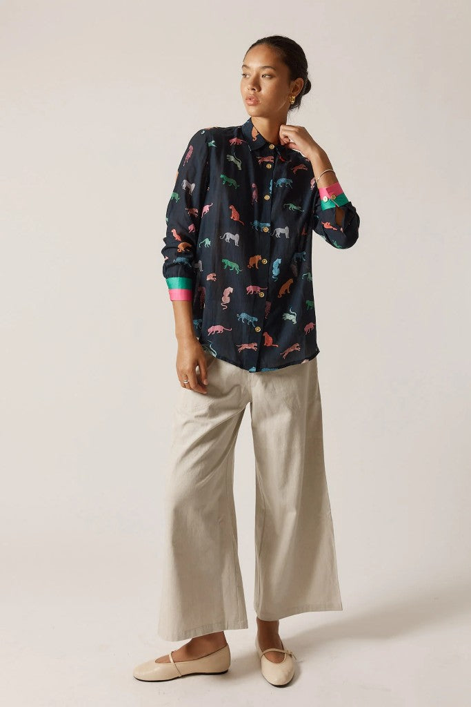 Funky Cats Shirt in Navy