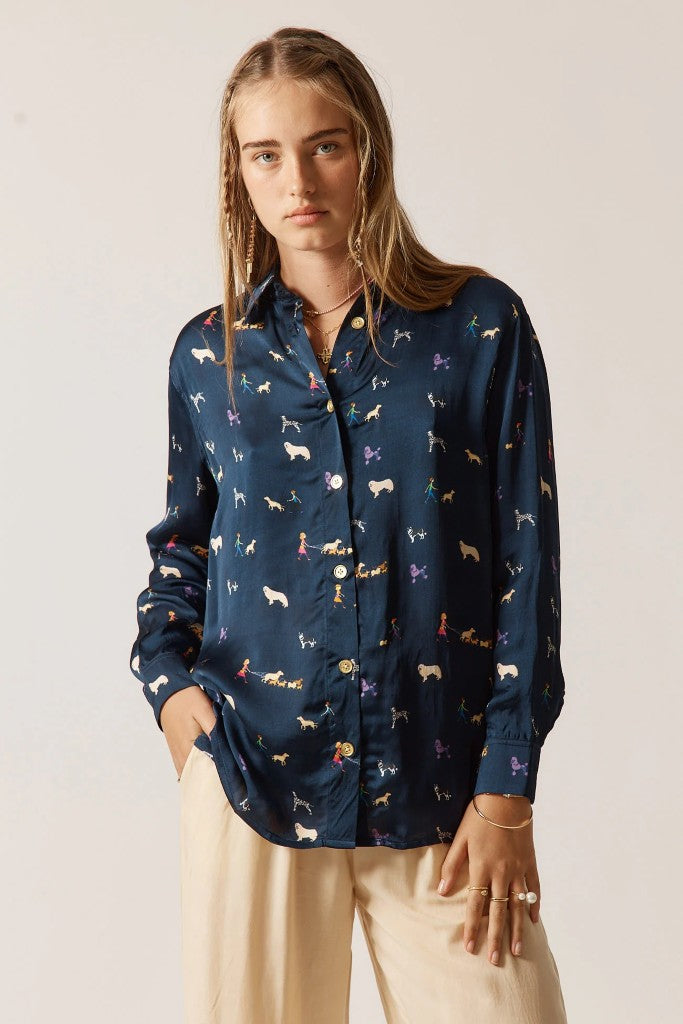 Puppy Love Shirt in Navy