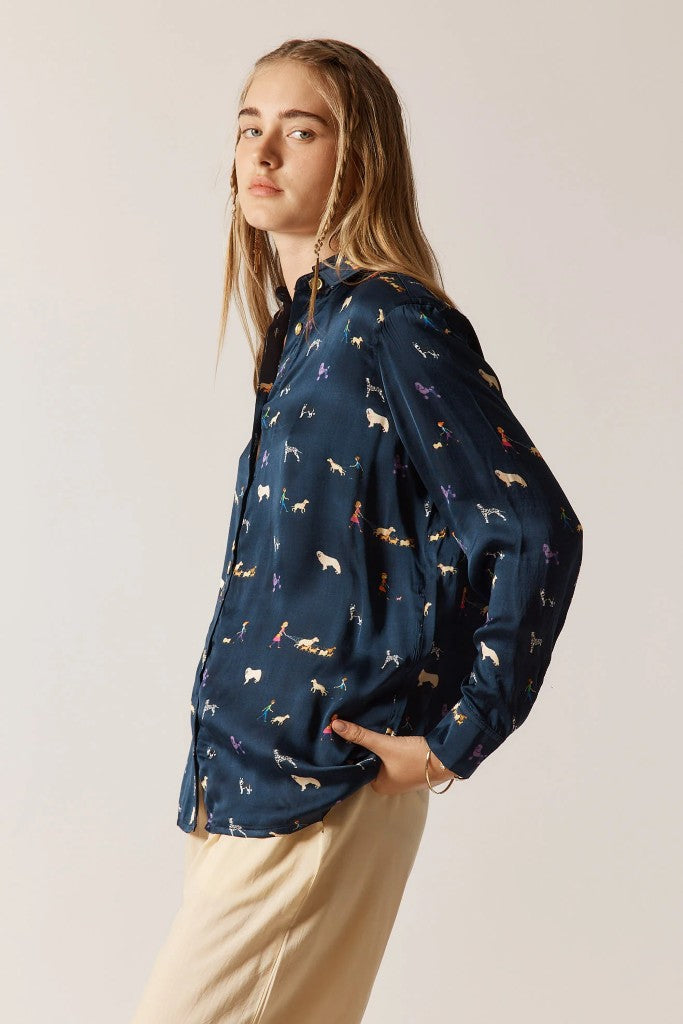 Puppy Love Shirt in Navy