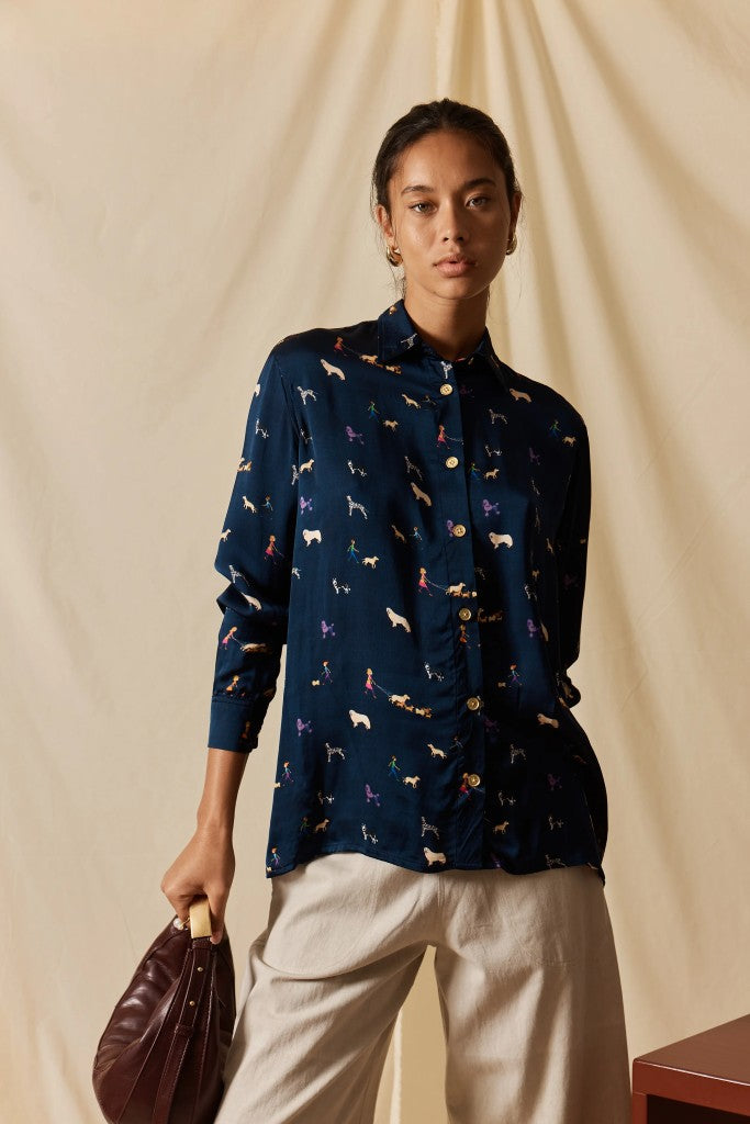 Puppy Love Shirt in Navy